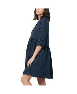 Maternity Demi Tencel Shirt Dress Navy
