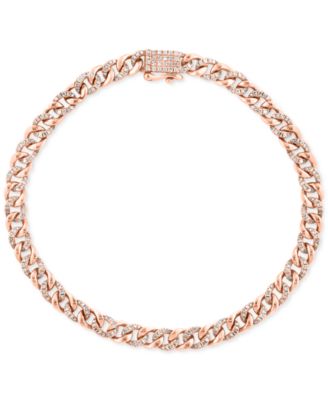 EFFY Collection - Diamond Curb Link Bracelet (7/8 ct. t.w.) in 14k Rose Gold