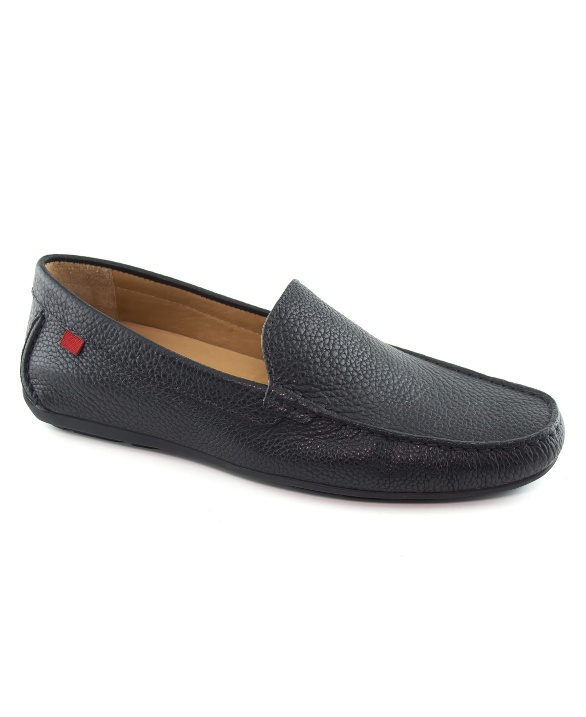 Marc Joseph New York Broadway Leather Venetian Driver Loafer In Blcak Grainy