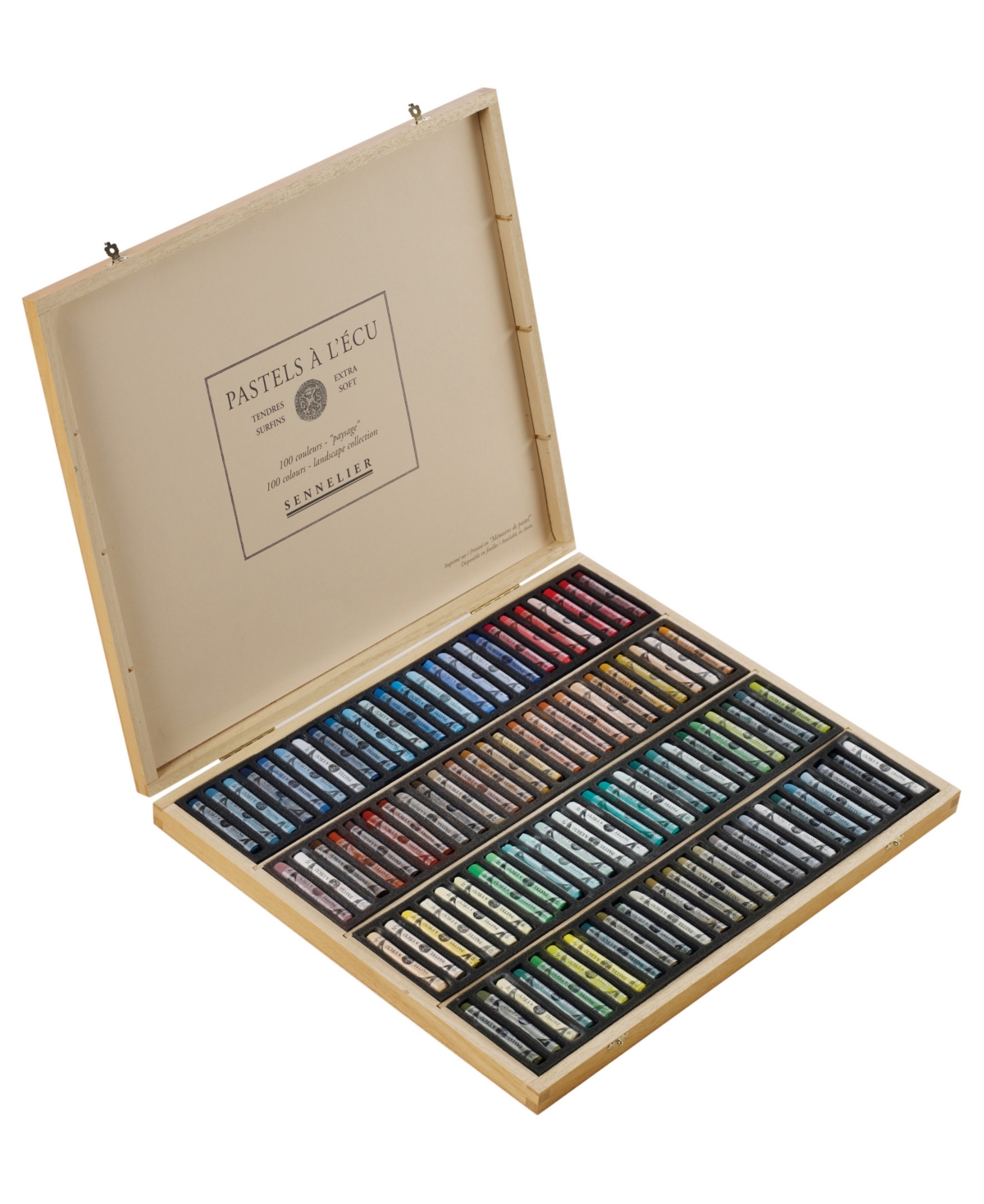 Extra Soft Pastel Landscape Colors 100 Piece Full Stick Wooden Box Set - Multi