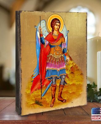 Icon Saint Michael The Archangel Wall Art on Wood 8"
