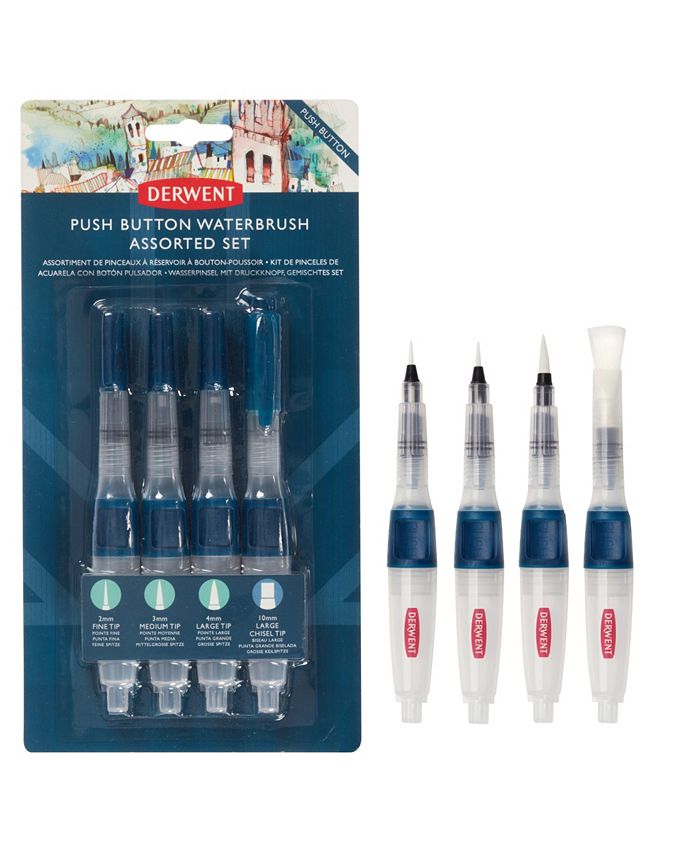 Derwent Push Button Waterbrush Brush Assorted 4 Piece Set Macy's