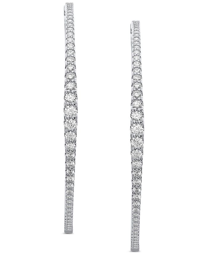 Macy's Diamond Graduated Large Hoop Earrings (4 ct. t.w.) - Macy's