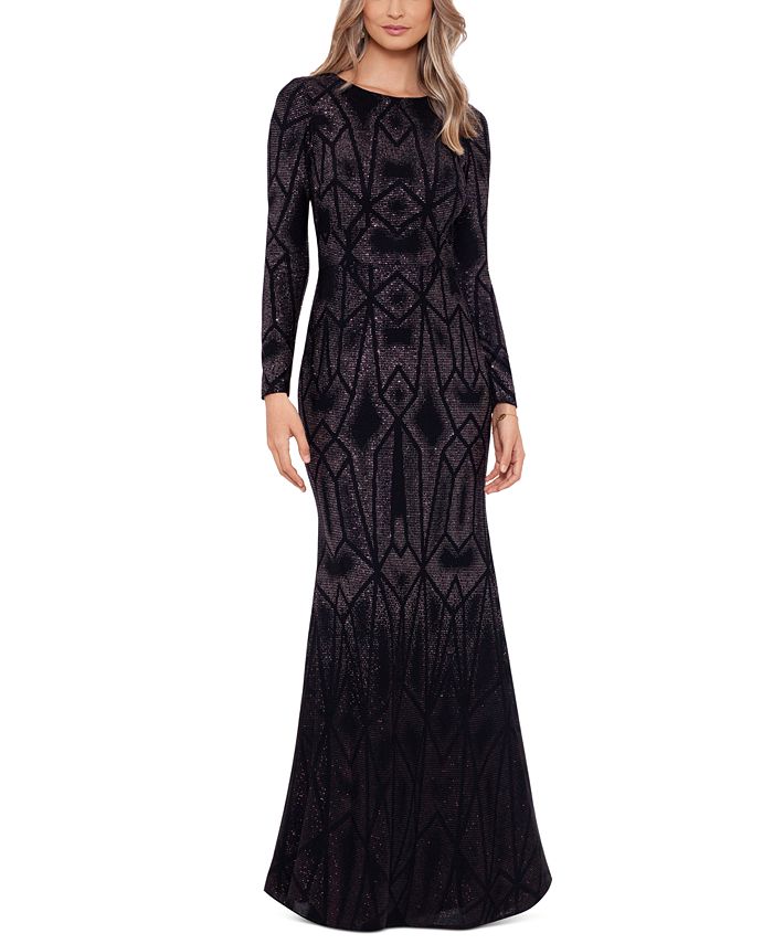 Macy's long sleeve evening dresses discount