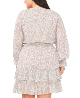 Donna Morgan Women's Floral Glitter V-Neck Dress - Smocked Waist Tiered Skirt Party Dress