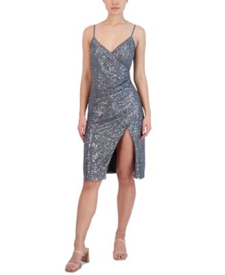 BCBGeneration - Women's Sequined Crossover Midi Dress