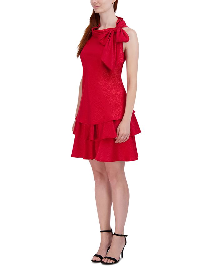 Women's Summer Sleeveless V-Neck Tank Dress - Knotted Front, A-Line, Casual  Party Dress
