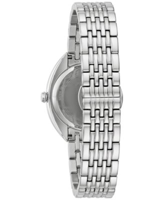 Women's Classic Diamond (1/10 ct. t.w.) Stainless Steel Bracelet Watch 30mm, A Macy's Exclusive