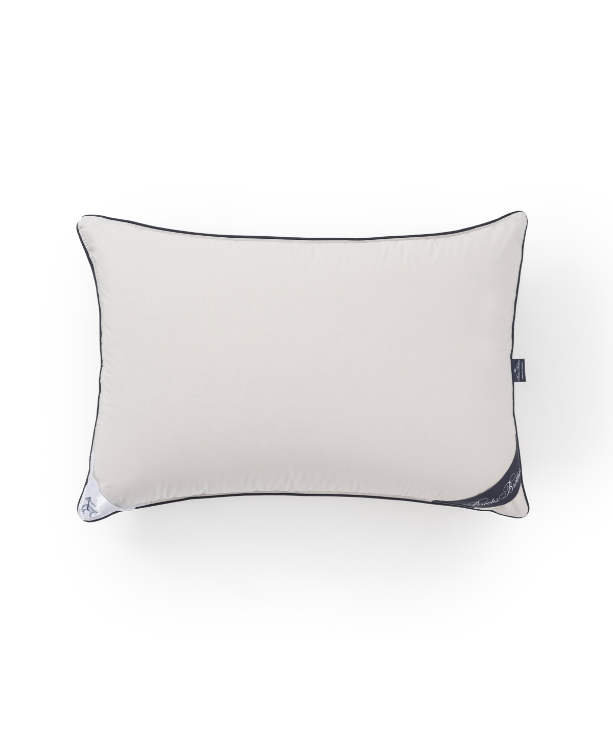 Brooks Brothers Feather Down Cotton Pillow, Queen In Silver-tone