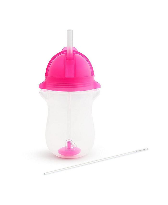 Munchkin Click Lock Any Angle Weighted Straw Cup, 10 oz, 2 Count, Pink