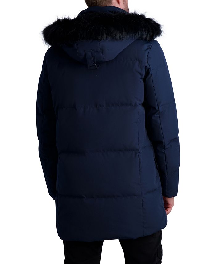 Karl Lagerfeld Paris Men's Expose Pocket Bomber Jacket - Wool Blend Peacoat Style