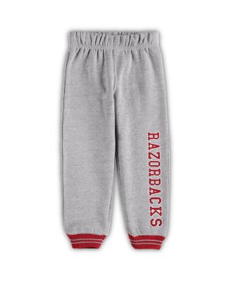 Toddler Boys Cardinal, Heathered Gray Arkansas Razorbacks Poppies Pullover Hoodie and Sweatpants Set