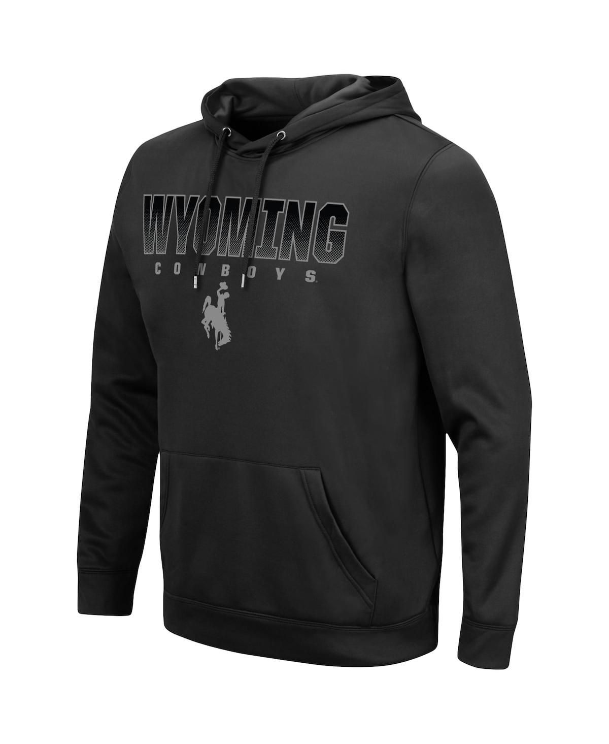 Colosseum Men's  Black Wyoming Cowboys Blackout 3.0 Pullover Hoodie In Black