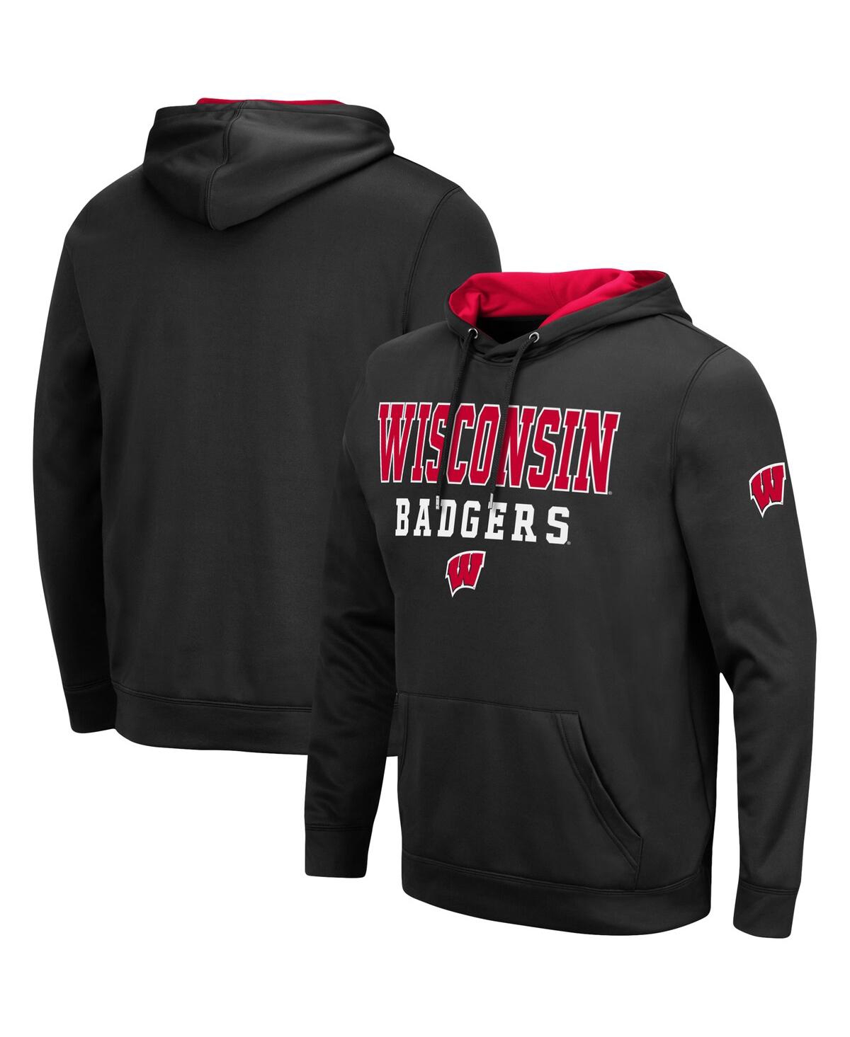 Colosseum Men's Wisconsin Badgers Sunrise Pullover Hoodie In Black