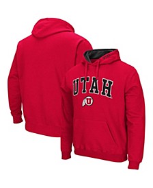 Men's Red Utah Utes Arch and Logo Pullover Hoodie