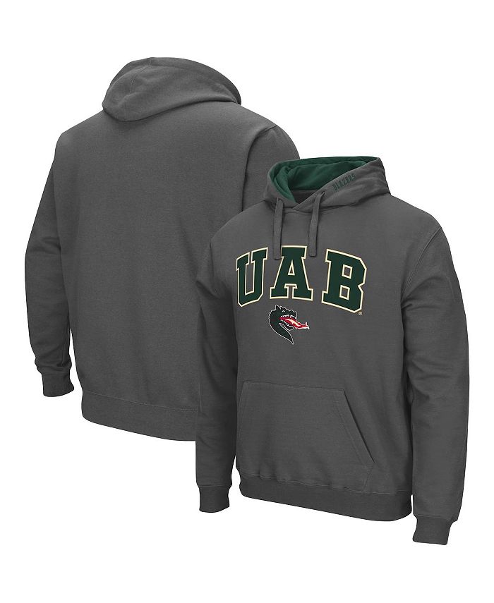 Men's Colosseum Charcoal UAB Blazers Arch and Logo Pullover Hoodie