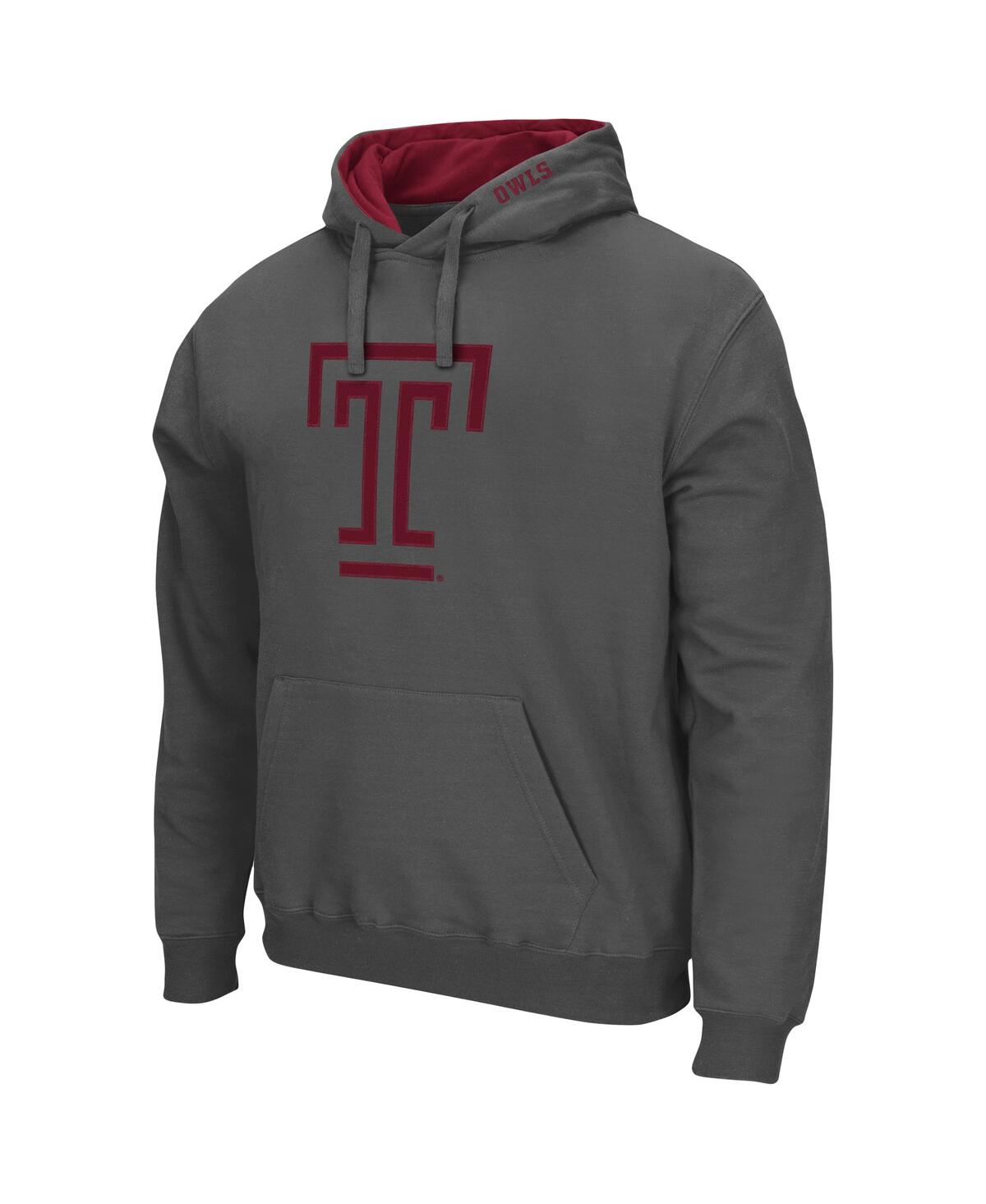Shop Colosseum Men's  Charcoal Temple Owls Arch And Logo Pullover Hoodie