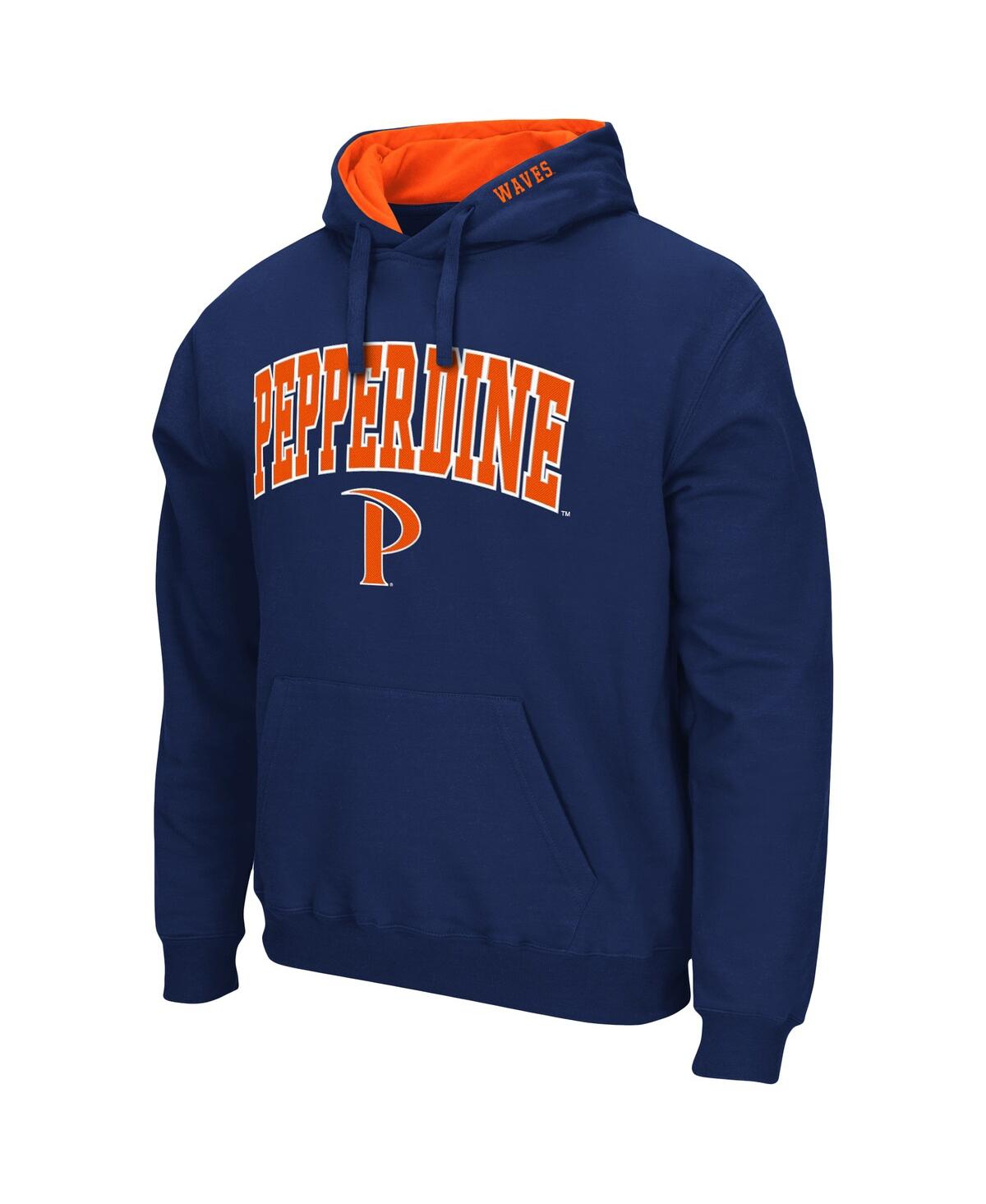 Shop Colosseum Men's  Navy Pepperdine Waves Arch And Logo Pullover Hoodie