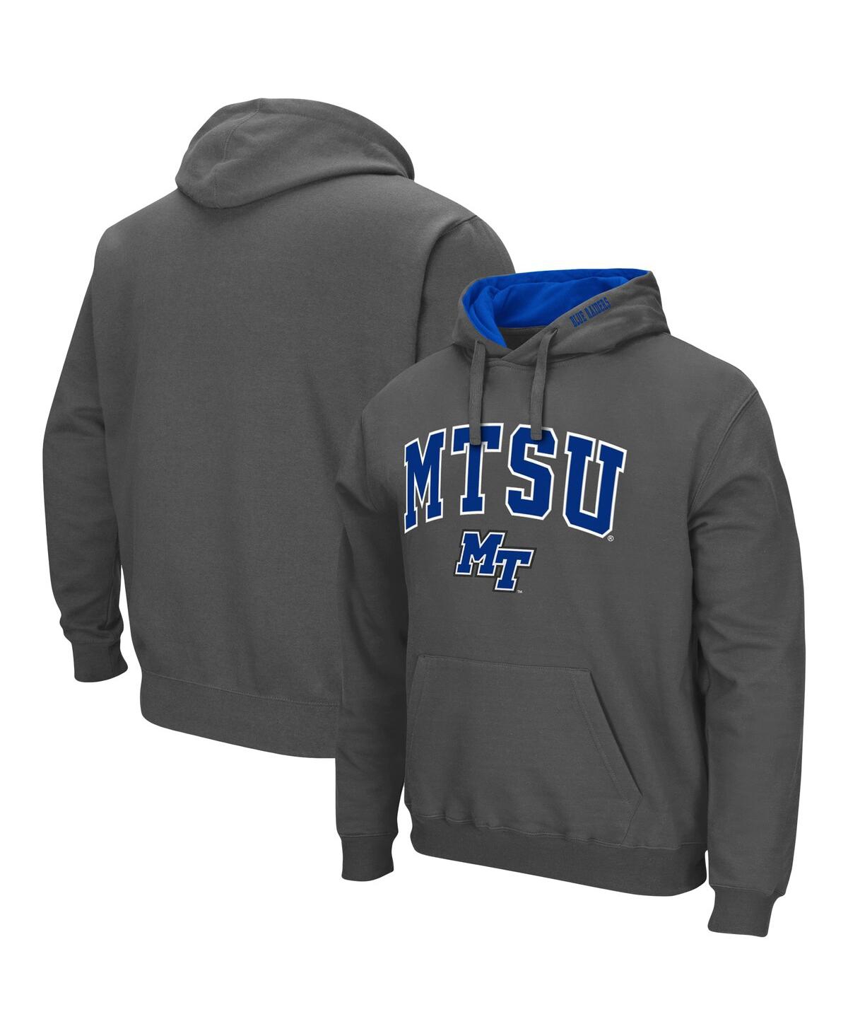 Colosseum Men's  Charcoal Mid. Tenn. St. Blue Raiders Arch And Logo Pullover Hoodie In Charcoal