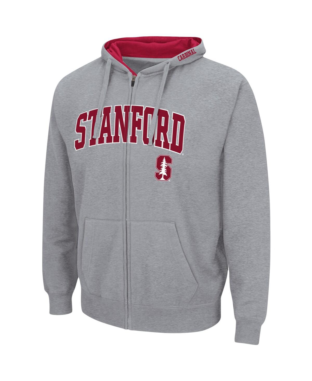 Colosseum Men's  Heathered Gray Stanford Cardinal Arch And Logo 3.0 Full-zip Hoodie In Heathered Gray