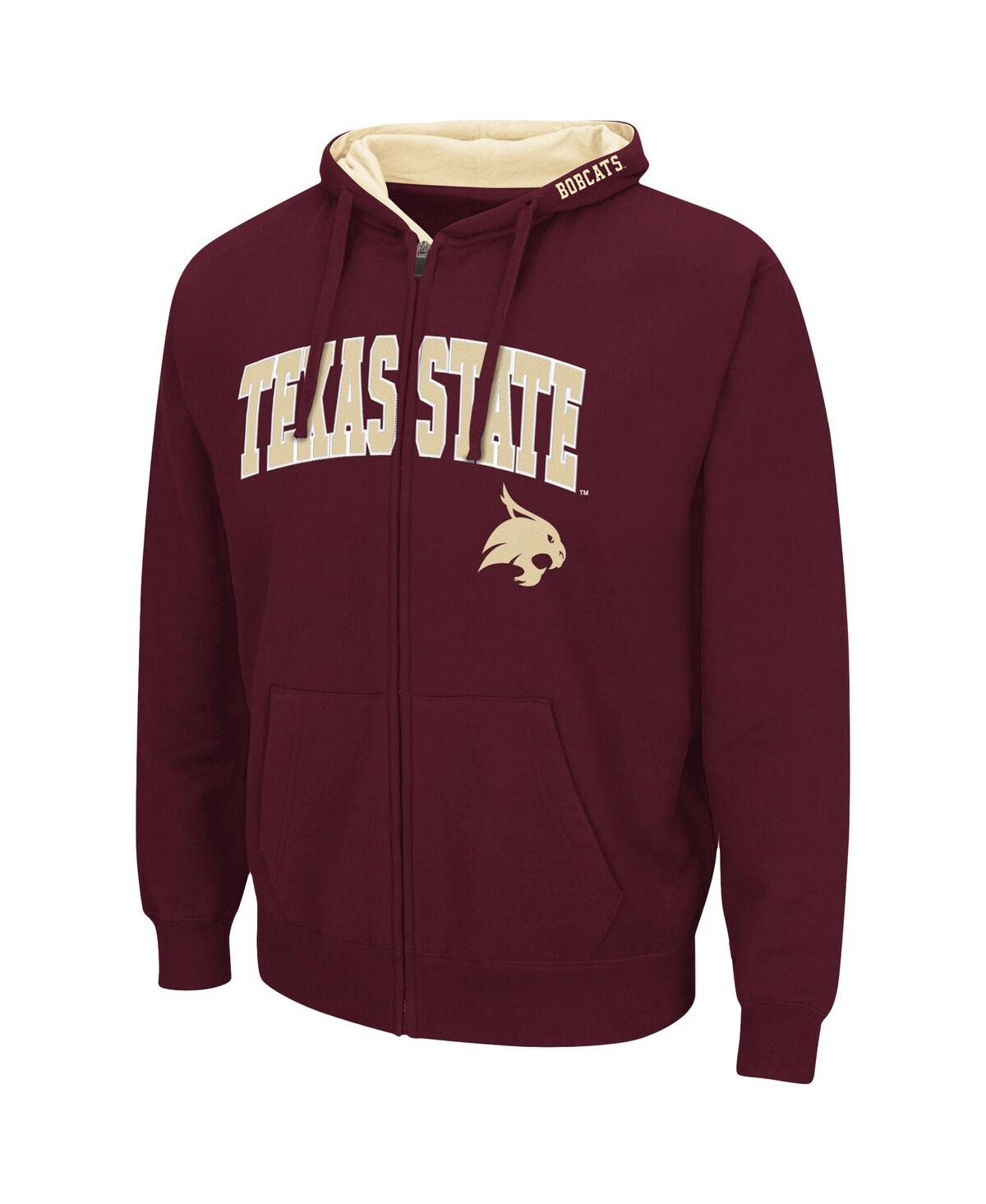 Colosseum Men's  Maroon Texas State Bobcats Arch And Logo 3.0 Full-zip Hoodie In Maroon