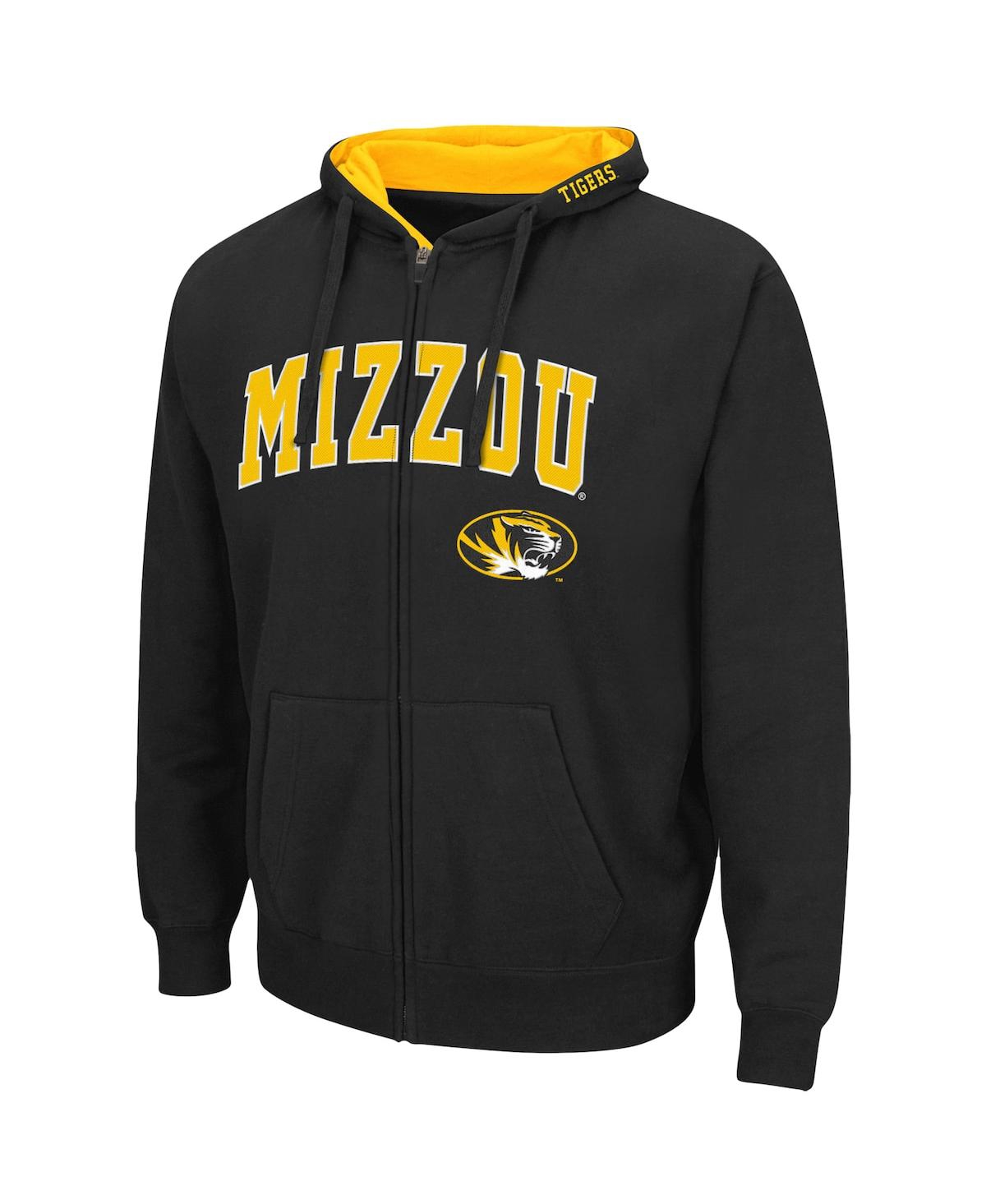 Men's Colosseum Black Missouri Tigers Arch and Logo 3.0 Full-Zip Hoodie
