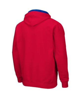 Men's Red Kansas Jayhawks Arch and Logo 3.0 Full-Zip Hoodie