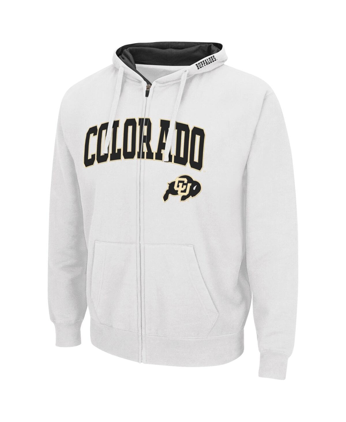 Colosseum Men's  White Colorado Buffaloes Arch And Logo 3.0 Full-zip Hoodie In White