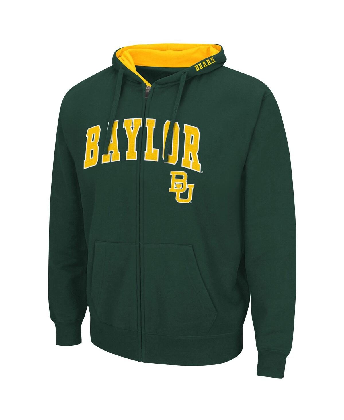 Colosseum Men's  Green Baylor Bears Arch And Logo 3.0 Full-zip Hoodie In Green