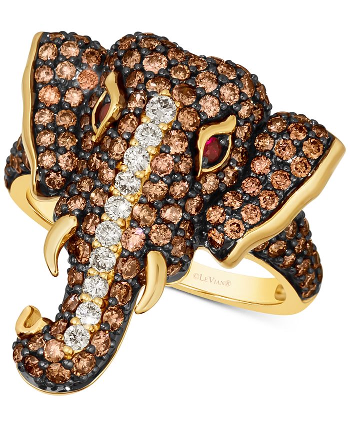 Klik natuurpark Boodschapper Le Vian Diamond (2 ct. t.w.) & Passion Ruby Accent Elephant Ring in 14k  Gold & Reviews - Rings - Jewelry & Watches - Macy's
