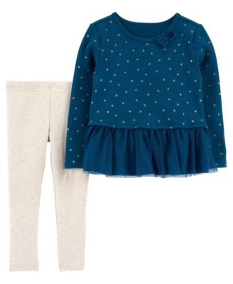 Carter's - Toddler Girls 2-Piece Peplum Top & Legging Set