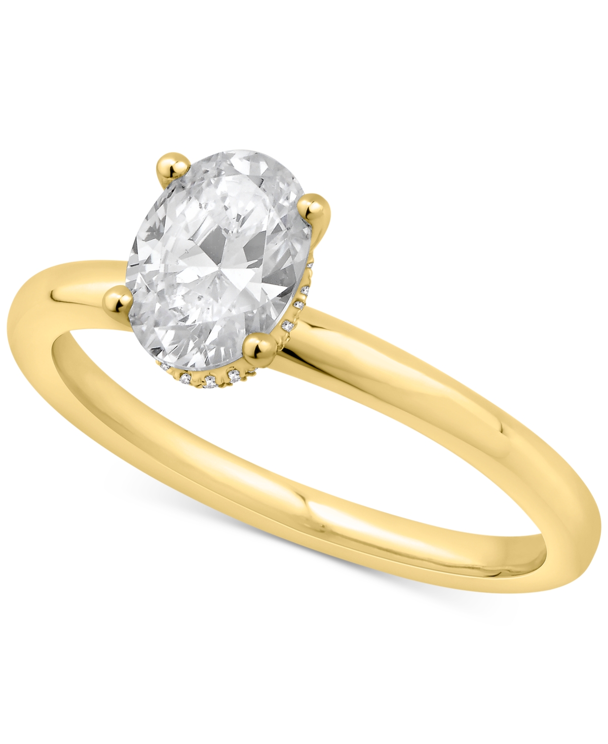 Gia Certified Diamond Oval Engagement Ring (1 ct. t.w.) in 14k Gold - Yellow Gold