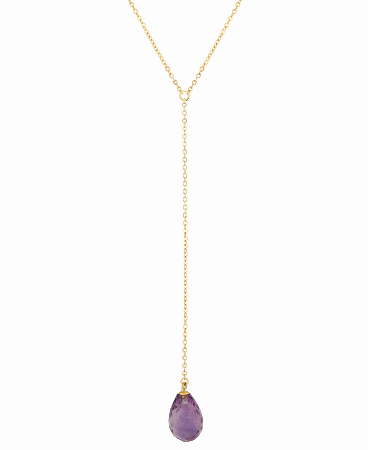 Macy's Amethyst Briolette 26" Lariat Necklace (2-5/8 ct. t.w.) in 14k Gold (Also in Peridot