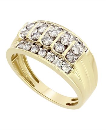 Macy's - Men's Diamond Elevated Cluster Ring (1 ct. t.w.) in 10k Gold