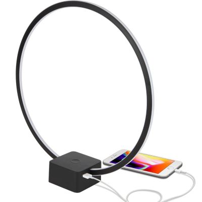 Circle 15" Dimmable Modern LED Desk Lamp with USB Port