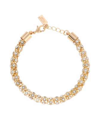 Silver-Tone Crystal Stone Bracelet