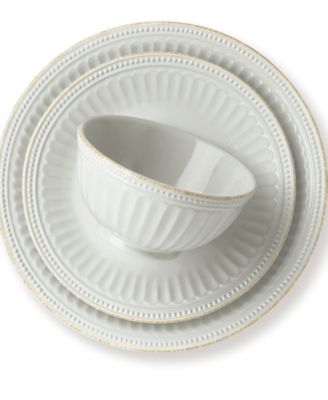 French Perle Groove 12 Pc. Dinnerware Set, Service for 4