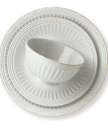 Lenox - French Perle Groove White 12-Piece Dinnerware Set