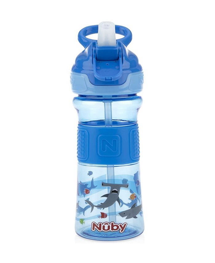 Nuby Thirsty Kids on The Go Water Bottle, Green and Blue, 12 oz, 2 Pack