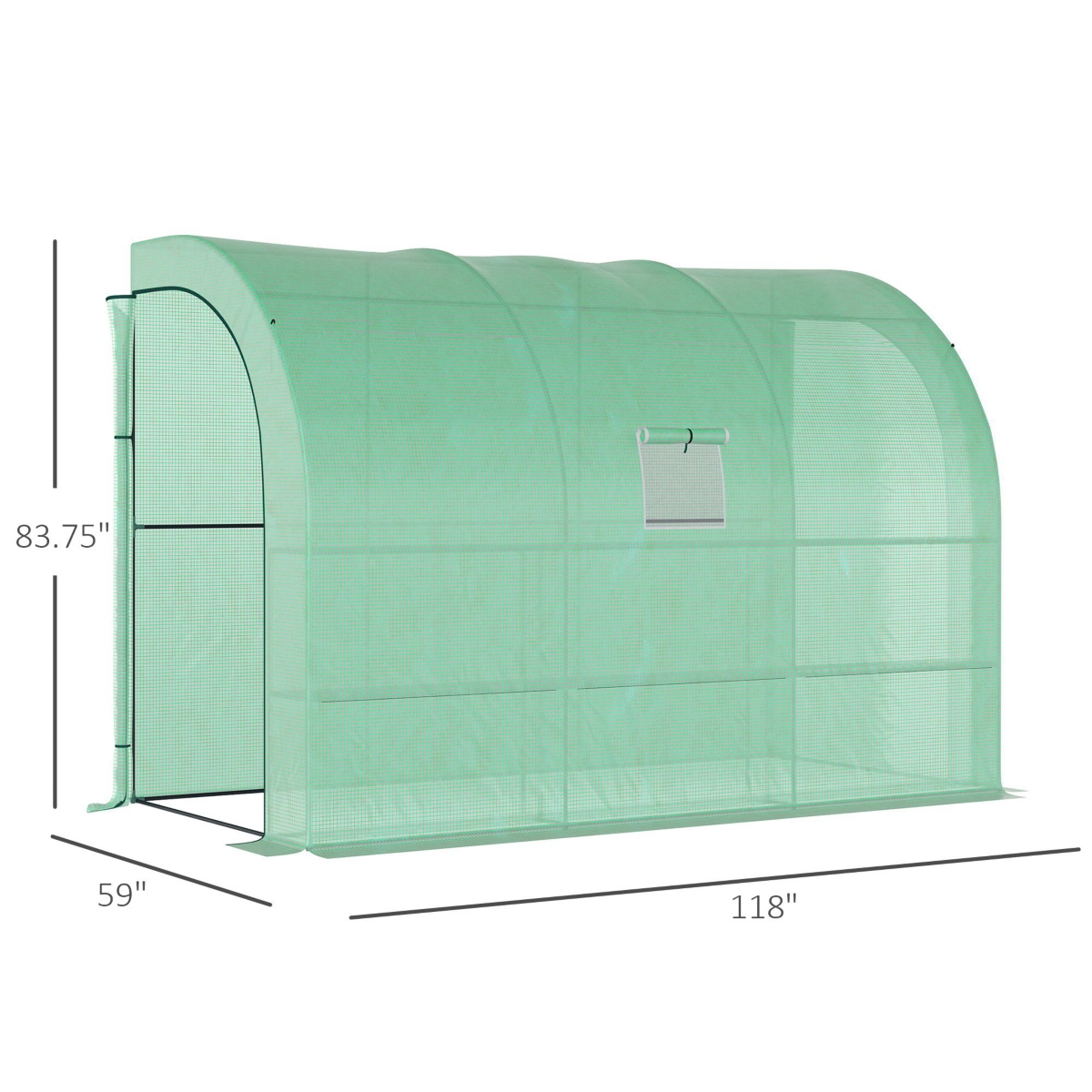 Outsunny Outdoor Garden Greenhouse Nursery w/ Windows, Zippered Doors,- Green