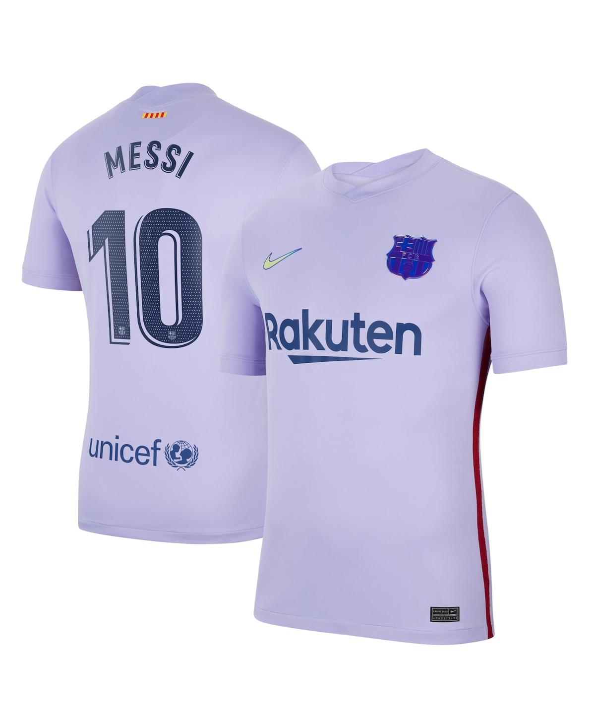 Men's Nike Lionel Messi Purple Barcelona 2021/22 Away Stadium Replica Player Jersey