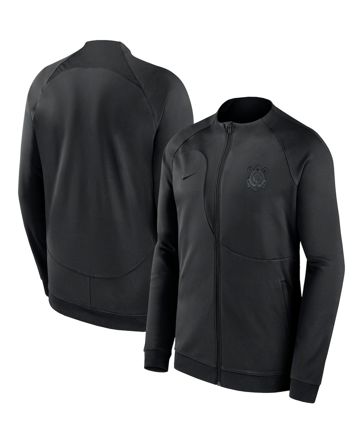 Men's Nike Black Corinthians Academy Pro Anthem Raglan Performance Full-Zip Jacket