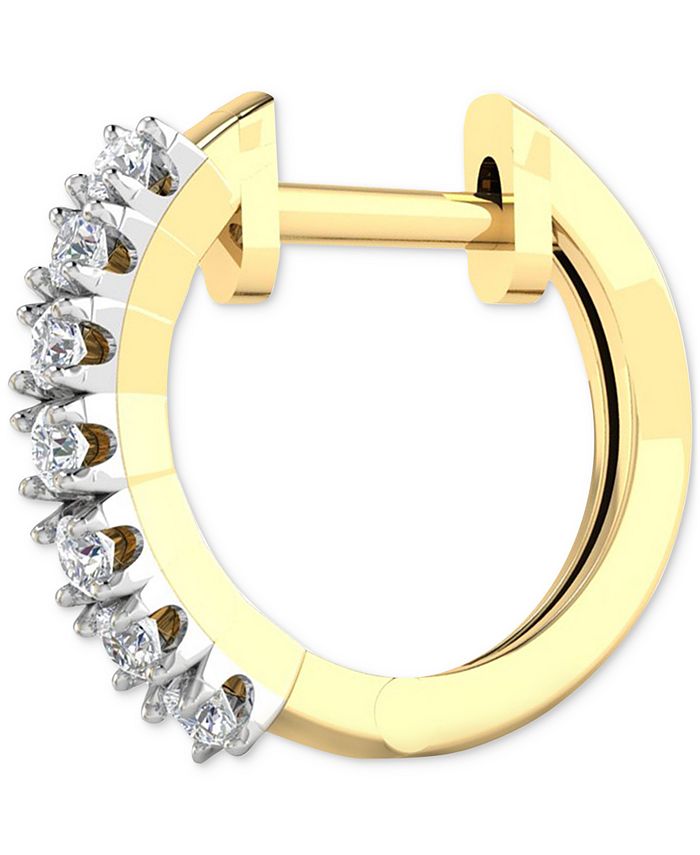 Macy s Diamond Extra Small Single Hoop Earring 1 8 ct. t.w. in