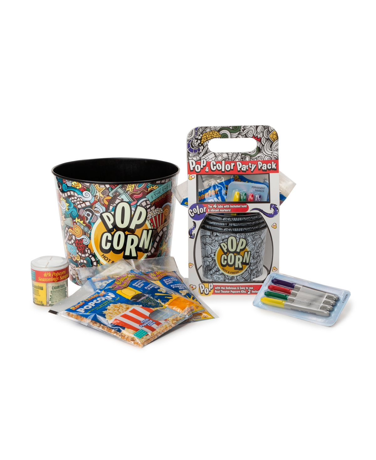 Wabash Valley Farms Pop And Color Party Pack With Serving Tub 10 Piece, Set
