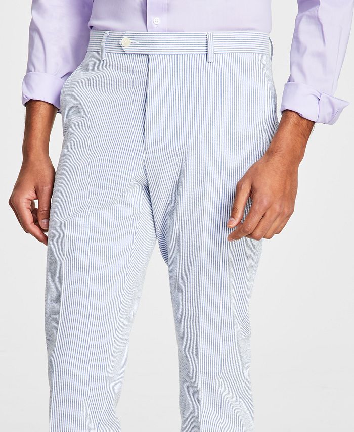 Tommy Hilfiger Men's Modern-Fit THFlex Stretch Blue/White Stripe Seersucker  Suit Pants - Macy's