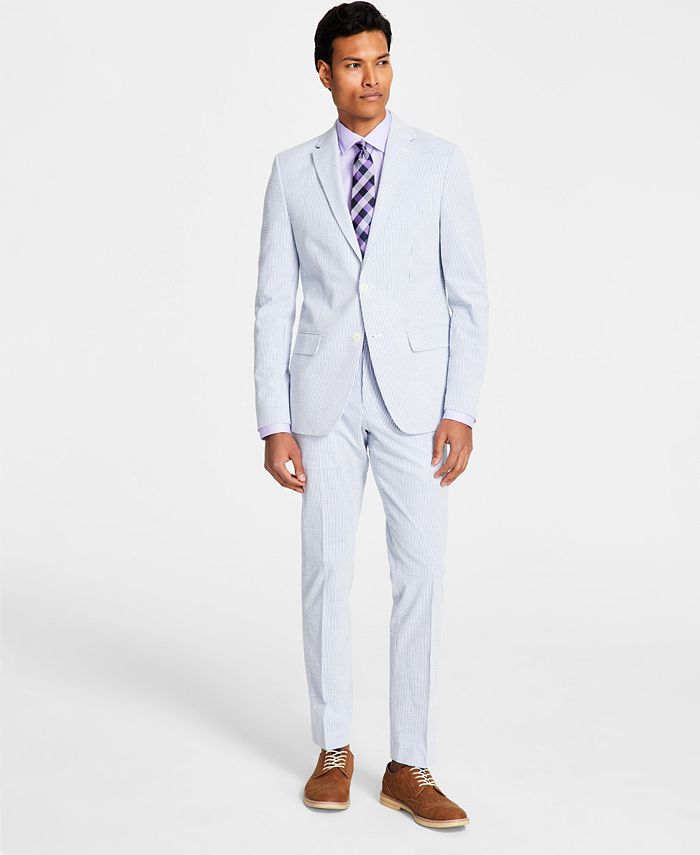Tommy Hilfiger Men's Modern-Fit THFlex Seersucker Suit - Macy's