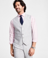 Tommy Hilfiger Men's Modern-Fit Th Flex Stretch Linen Suit Vest - Light Grey