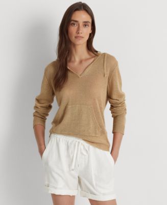 Lauren Ralph Lauren Women's Linen Hoodie Sweater - Macy's