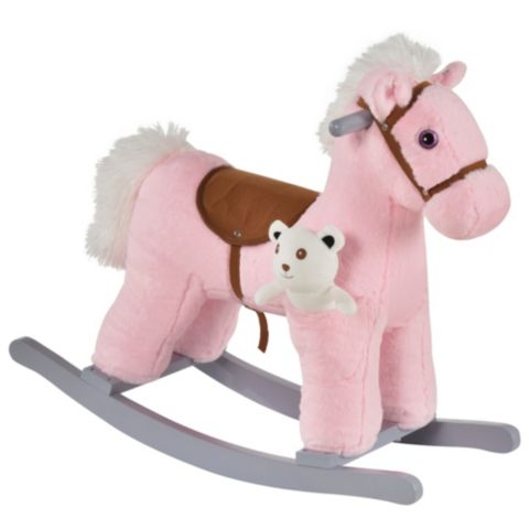 Детская мягкая игрушка Qaba Dinosaur Plush Rocking Horse, 66-lb. Capacity, Ages 3+