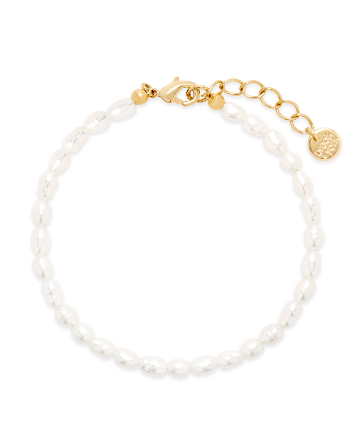 Lillian Baroque Freshwater Imitation Pearl Bead Bracelet - K Gold Plated
